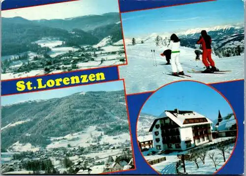 50250 - Steiermark - St. Lorenzen ob Murau , Ski Kreischberg , Winter , Mehrbildkarte - gelaufen 1980