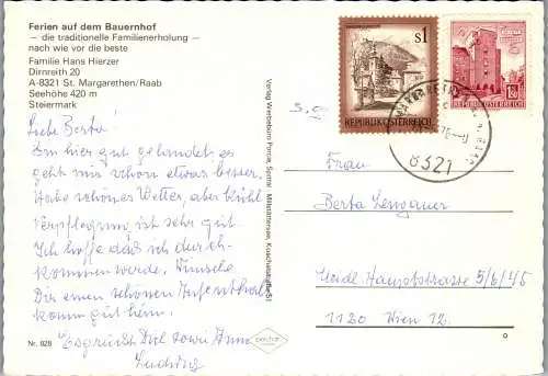 50257 - Steiermark - St. Margarethen an der Raab , Hierzerhof , Ferien , Hans Hierzer - gelaufen 1976