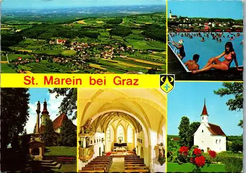 50259 - Steiermark - St. Marein bei Graz , Freibad , Schwimmbad , Mehrbildkarte - gelaufen 1979