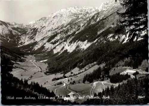 50306 - Steiermark - Seewiesen , Blick vom Seeberg auf Seebergstraße und Dullwitz - gelaufen 1972