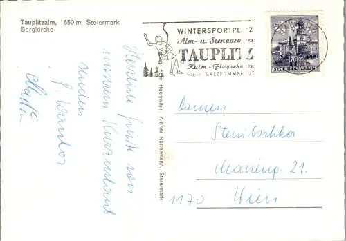 50314 - Steiermark - Tauplitzalm , Bergkirche , Mehrbildkarte , Winter - gelaufen