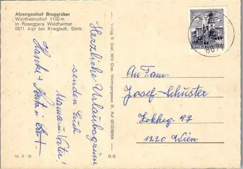 50372 - Steiermark - Krieglach , Alpl , Gasthof Bruggraber , Waldheimathof - gelaufen