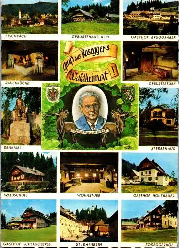 50374 - Steiermark - Krieglach , Alpl , Peter Rosegger's Waldheimat , Mehrbildkarte - gelaufen