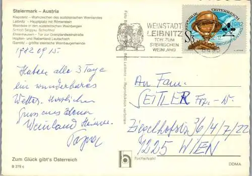 50383 - Steiermark - Weinland , Klapotetz , Mehrbildkarte - gelaufen 1982