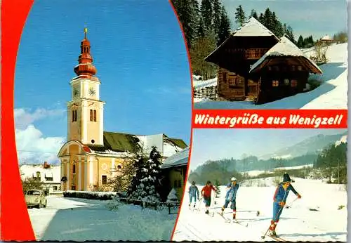 50393 - Steiermark - Wenigzell , Winter , Ski , Mehrbildkarte - gelaufen 1980