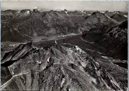 50403 - Schweiz - St. Moritz , Bergstation Luftseilbahn Piz Nair - gelaufen 1962