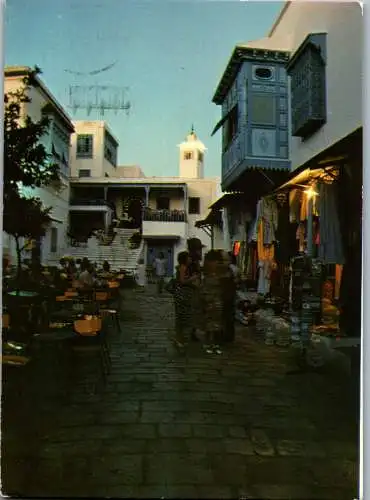 50436 - Tunesien - Sidi Bou Said , Le Souk , la nuit - gelaufen 1980
