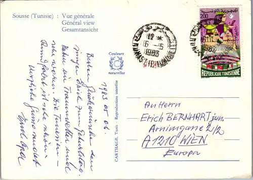 50437 - Tunesien - Sousse , Vue generale - gelaufen 1983