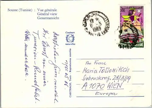 50459 - Tunesien - Sousse , Vue generale - gelaufen 1983