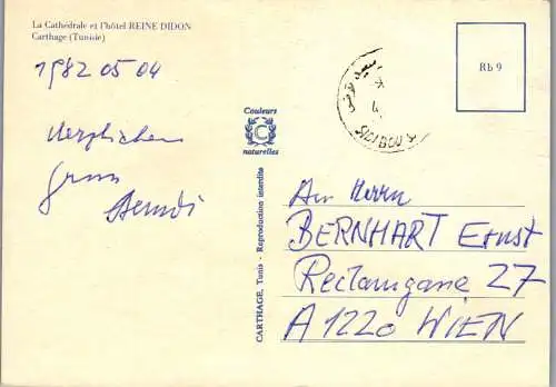 50480 - Tunesien - Carthage , Karthago , La Cathedrale et l'Hotel Reine Didon - gelaufen 1982