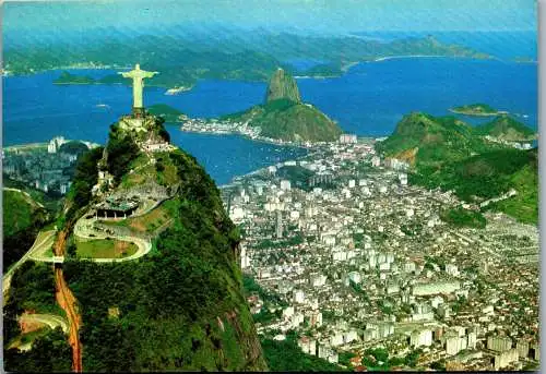 50498 - Brasilien - Rio de Janeiro , View of Corcovado with Guanabara Bay - gelaufen