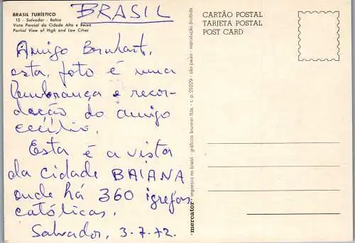 50506 - Brasilien - Salvador , Bahia , Panorama - gelaufen 1972