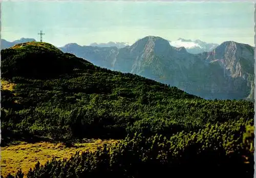 50520 - Steiermark - Neumarkt , Gipfelkreuz am Kasberg , Blick gegen Dachstein - gelaufen 1972