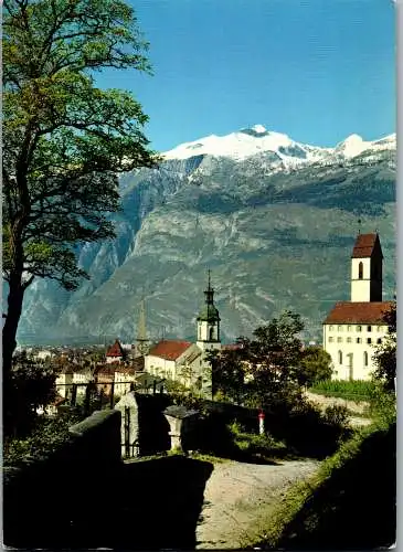 50525 - Schweiz - Chur , Hof mit Calanda - gelaufen 1974