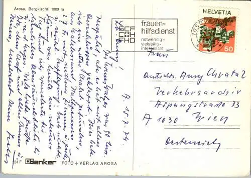 50539 - Schweiz - Arosa , Bergkirchli - gelaufen 1974