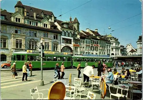 50545 - Schweiz - Basel , Barfüsserplatz - gelaufen 1982