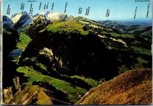 50553 - Schweiz - Hoher Kasten , Aussicht , Appenzellerberge , Alpstein - gelaufen 1966