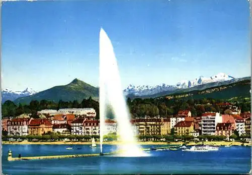 50562 - Schweiz - Genf , Le jet d'eau et le Mont Blanc - nicht gelaufen