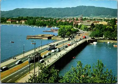 50570 - Schweiz - Zürich , Quaibrücke mit Uetliberg - gelaufen 1967