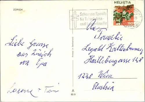 50582 - Schweiz - Zürich , Panorama - gelaufen 1977