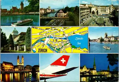 50585 - Schweiz - Zürich , Mehrbildkarte - gelaufen 1975