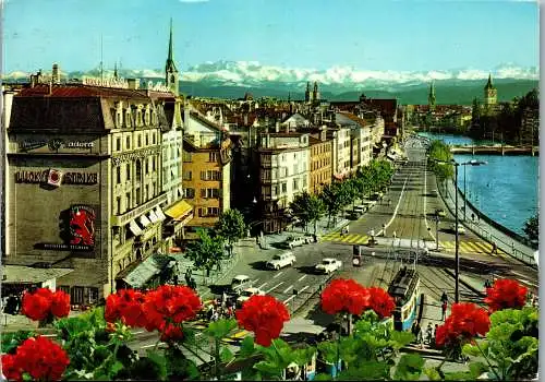 50586 - Schweiz - Zürich , Central und Limmatquai , Lucky Strike , Restaurant Seilbahn - gelaufen 1978