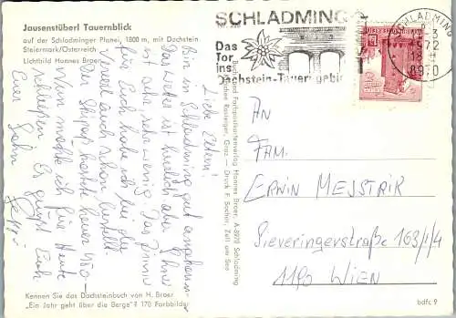 50589 - Steiermark - Schladming , Jausenstüberl Tauernblick , Schladminger Planai - gelaufen 1972