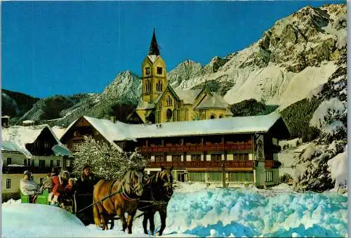 50631 - Steiermark - Ramsau , Pferdewagen , Kutsche , Gasthof Pehab Kirchenwirt - gelaufen 1983