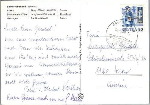 50642 - Schweiz - Bern , Berner Oberland , Mehrbildkarte  - gelaufen 1988