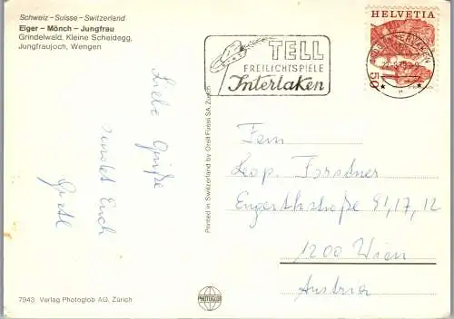 50646 - Schweiz - Bern , Berner Oberland , Mehrbildkarte , Eiger , Mönch , Jungfrau - gelaufen 1978