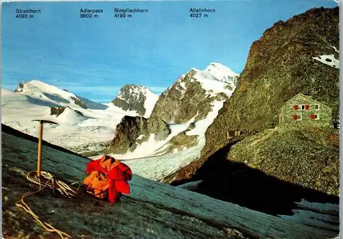 50652 - Schweiz - Saas Fee , Britanniahütte , Cabane Britannia - gelaufen 1973