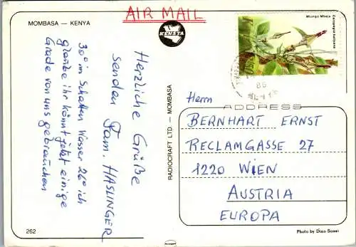 50710 - Kenya - Mombasa , Kenia , Mehrbildkarte - gelaufen 1986