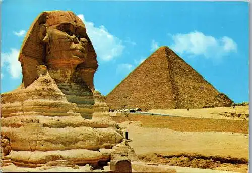 50739 - Ägypten - Giza , Shinx and Kheops Pyramid - gelaufen