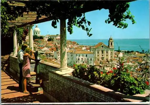 50770 - Portugal - Lisboa , Miradouro de Sta. Luzia , Alfama - gelaufen 1980