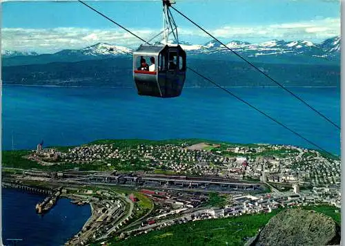 50792 - Norwegen - Narvik , View of the Town with the Mountain Lift - gelaufen 1974