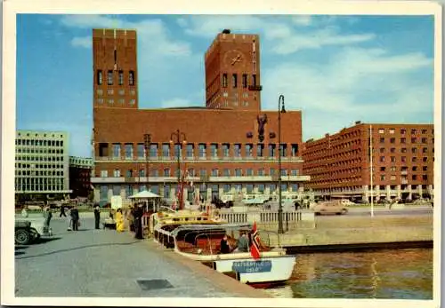 50801 - Norwegen - Oslo , Radhuset , City Hall - gelaufen 1961