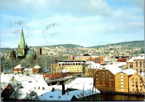 50805 - Norwegen - Trondheim , View of the Town with Nidaros Cathedral - gelaufen 1982