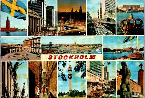 50817 - Schweden - Stockholm , Mehrbildkarte - gelaufen 1974