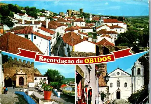 50835 - Portugal - Obidos , Mehrbildkarte - gelaufen 1980