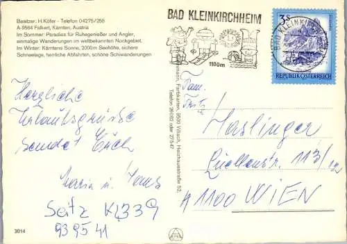 50851 - Kärnten - Falkert , Falkertsee , Besitzer H. Köfer - gelaufen 1983