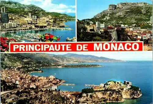 50912 - Monaco - Monte Carlo , Le Port , Palais , Mehrbildkarte - gelaufen 1983