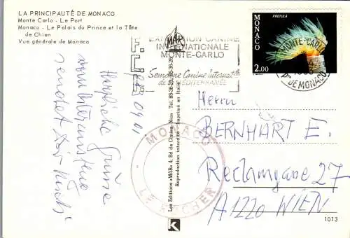 50912 - Monaco - Monte Carlo , Le Port , Palais , Mehrbildkarte - gelaufen 1983