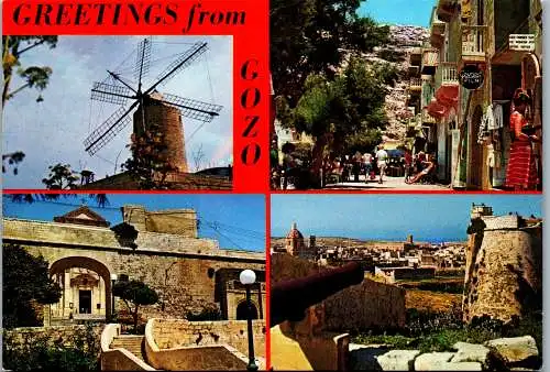 50930 - Malta - Gozo , Mehrbildkarte - gelaufen 1982