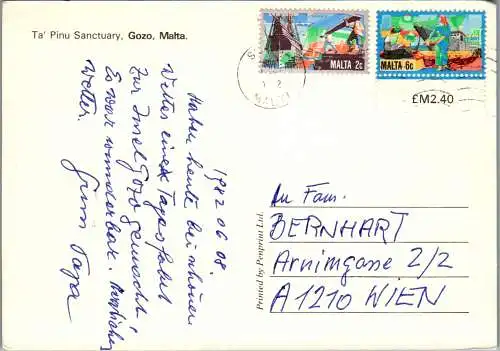 50931 - Malta - Gozo , Ta' Pinu Sanctuary - gelaufen 1982