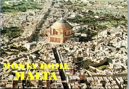 50945 - Malta - Mosta Dome , Aerial View - gelaufen