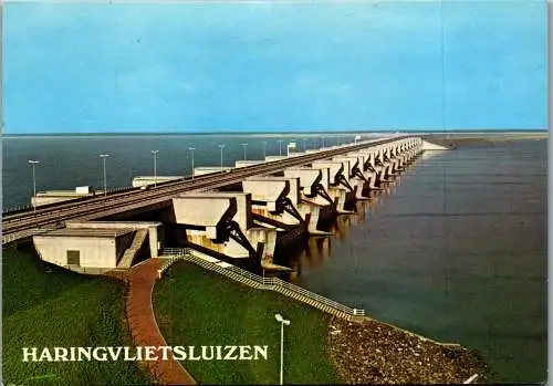 51005 - Niederlande - Haringvlietsluizen , Verbindungsweg Goeree - Overflakkee - gelaufen 1981