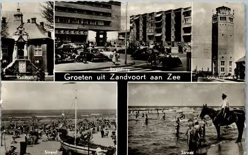 51010 - Niederlande - Zandvoort aan Zee , Strand , Strandweg , Uitzichttoren , Mehrbildkarte - gelaufen 1959