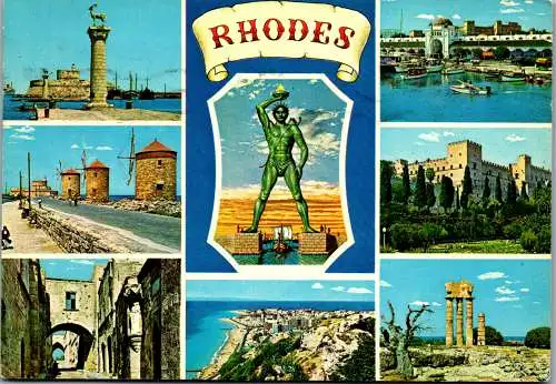 51082 - Griechenland - Rhodes , Rhodos , Mehrbildkarte - gelaufen 1975