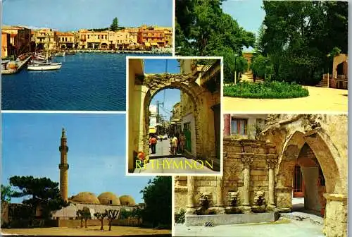 51146 - Griechenland - Rethymnon , Mehrbildkarte - gelaufen 1984