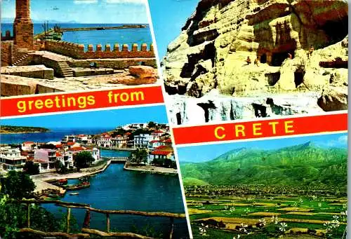 51165 - Griechenland - Crete , Kreta , Mehrbildkarte - gelaufen 1982